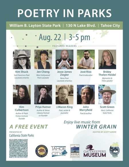 Poetry in Parks flyer with list of presenters