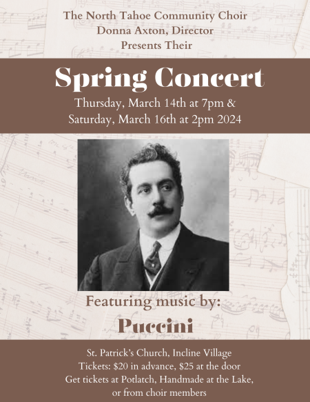 North Tahoe Community Choir, Pucchini Concert