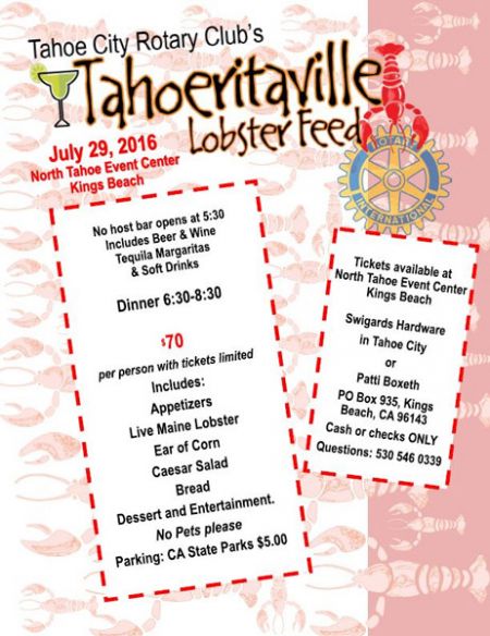 Rotary Club of Tahoe City, Tahoeritaville Lobster Feed
