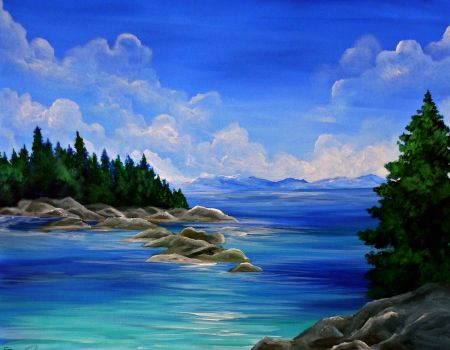 Tranquil Palette- A Social Art Event-Paint and Sip, Tranquil Palette Paint Night At Tahoe AleWorx $30 Per Person "Tahoe Blue"