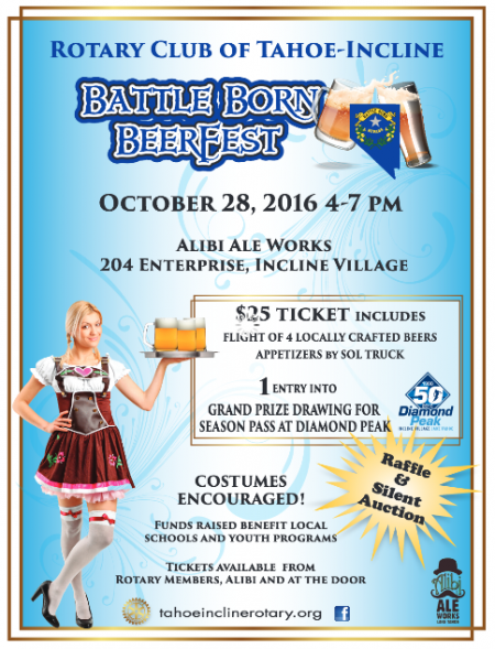 Incline Village & Crystal Bay Events, Rotary Club of Tahoe Incline Battle Born Beerfest