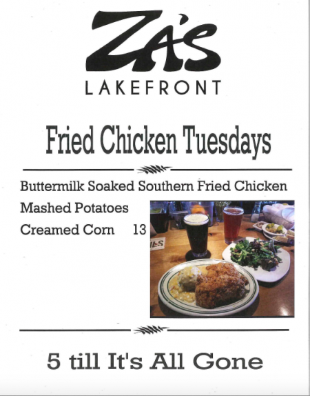 Za's Lakefront, Fried Chicken Tuesday