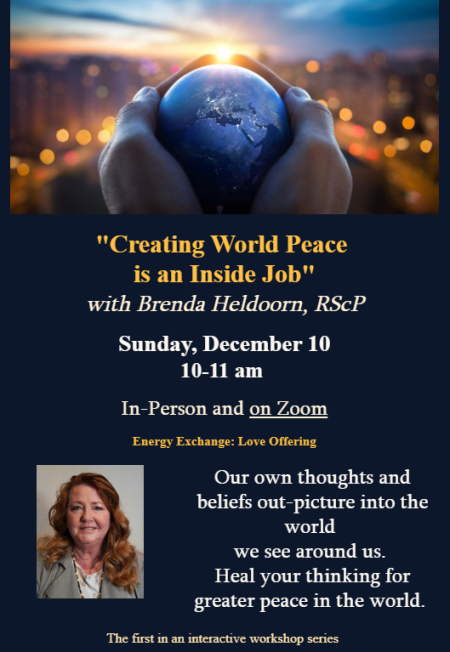 Center for Spiritual Living Tahoe-Truckee, Creating World Peace is an Inside Job