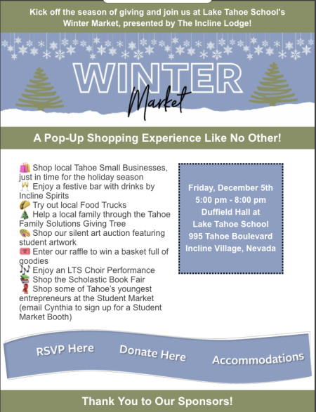 Lake Tahoe School, Winter Market