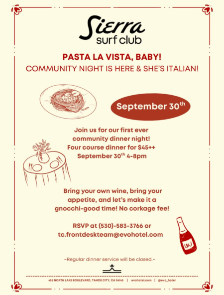 Sierra Surf Club, Community Dinner Night