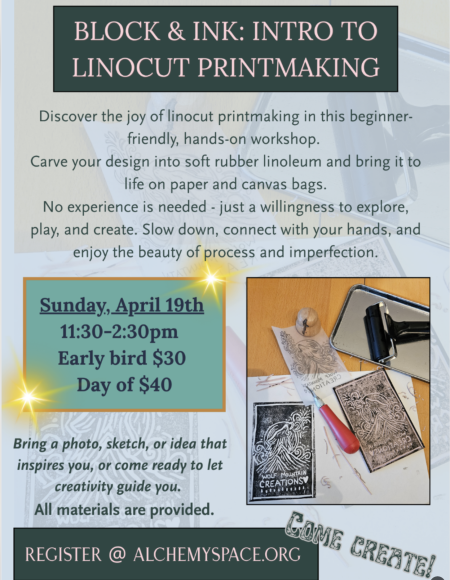 The Alchemy Space Truckee, Block & Ink: An Intro to Linocut Printmaking