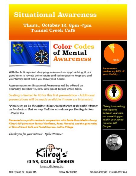 Incline Village & Crystal Bay Events, FREE Situational Awareness Class for Women
