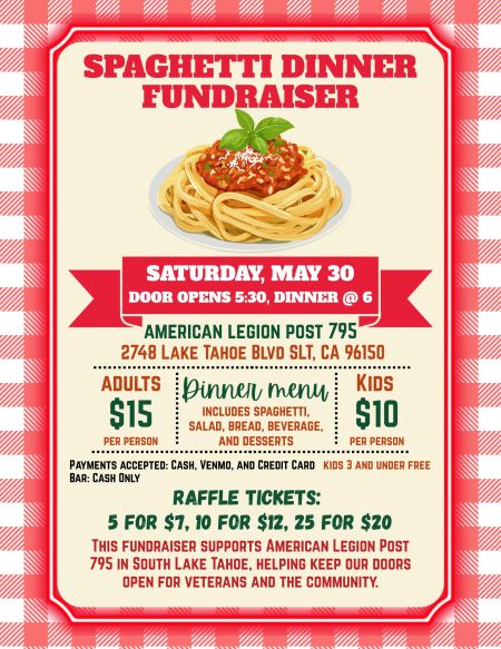 American Legion Post 795, Spaghetti Dinner Fundraiser