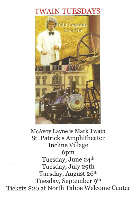 Incline Village & Crystal Bay Events, Twain Tuesdays