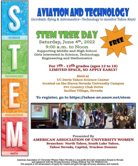 AAUW Tahoe-NV, AAUW STEM TREK DAY 2022