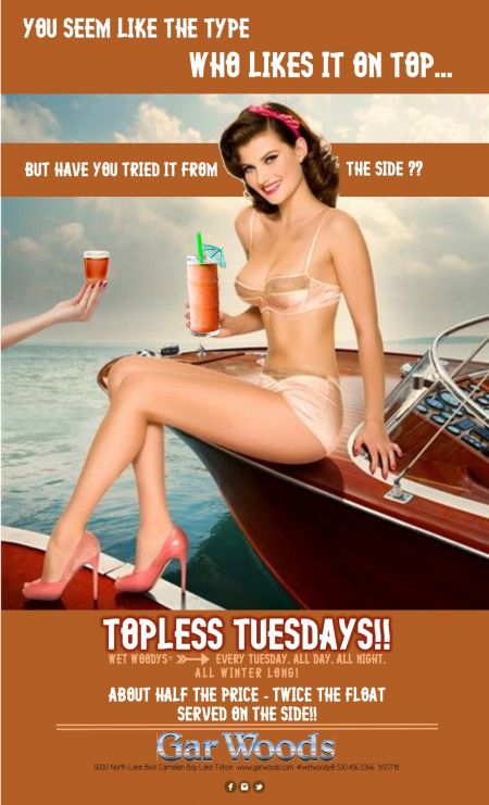 Gar Woods Grill & Pier, Topless Tuesdays at Gar Woods