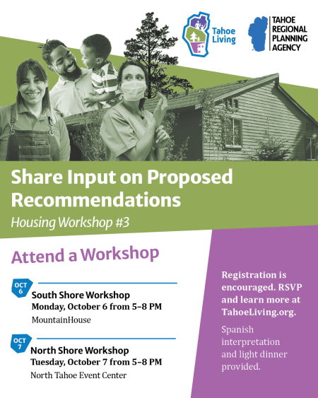 Tahoe Regional Planning Agency, Tahoe Living: Housing Public Workshop