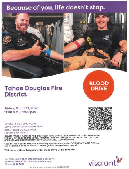 Tahoe Douglas Fire Protection District, Blood Drive