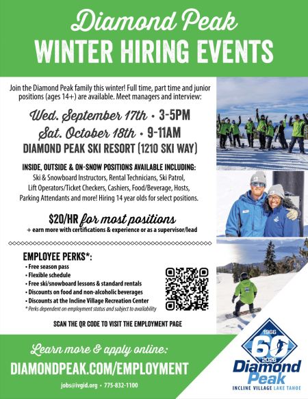 Diamond Peak Ski Resort, Winter Hiring Event