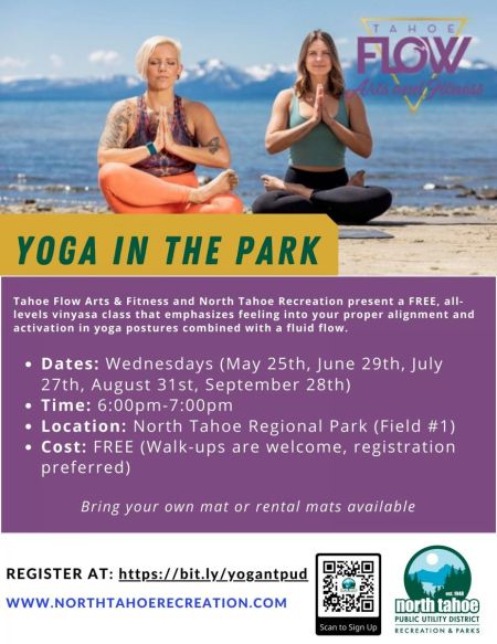 North Tahoe Recreation & Parks, Yoga in the Park
