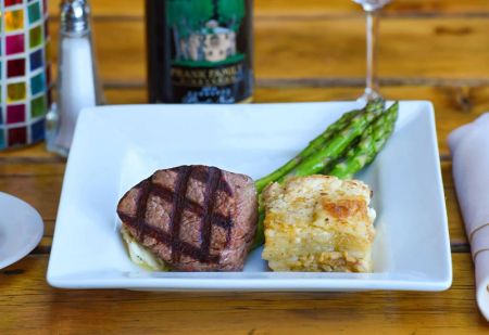 Spindleshanks Restaurant, Grilled Filet Mignon Truffle Butter and Potato Gratin