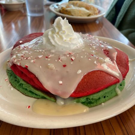 The Getaway Cafe, Spiced White Chocolate Peppermint Pancakes