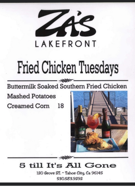 Za's Lakefront, Fried Chicken Tuesdays