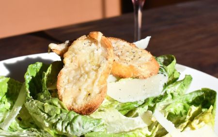 Bruschetta, Caesar Salad w/ Focaccia Crostini