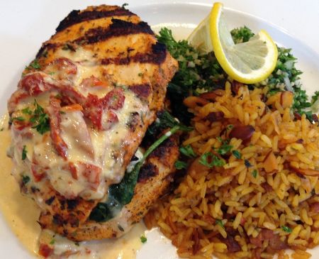 Feta And Spinach Stuffed Chicken Breast Artemis Lakefront Cafe Lake Tahoe Restaurants