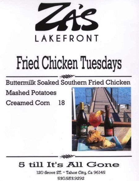 Za's Lakefront, Fried Chicken Tuesdays