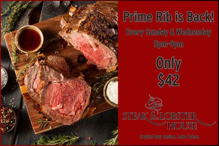 Crystal Bay Casino, Prime Rib Sundays