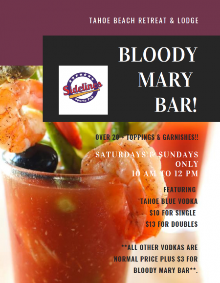 Sidelines Sports Pub, Build Your Own Bloody Mary!
