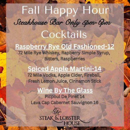 Crystal Bay Casino, Fall Happy Hour Cocktails