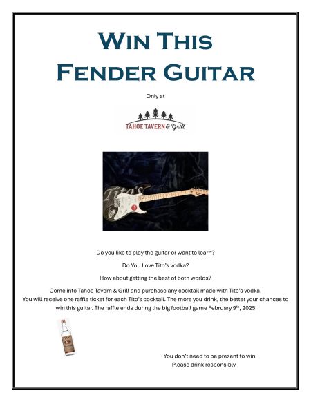 Tahoe Tavern & Grill, Guitar Raffle