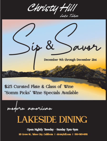 Christy Hill Lakeside Bistro, Sip & Savor: $25 Curated Plates + Glass of Wine