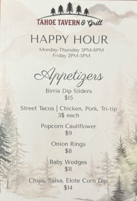 Tahoe Tavern & Grill, Happy Hour