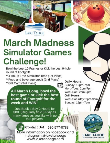 Lake Tahoe Golf Course & Clubhouse, Simulator Games Challenge