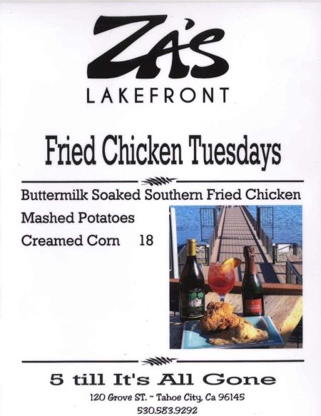 Za's Lakefront, Fried Chicken Tuesdays