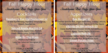 Crystal Bay Steak & Lobster House, Fall Happy Hour Specials
