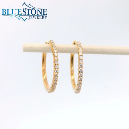 Bluestone Jewelry, Diamond Encrusted Hoop Earrings
