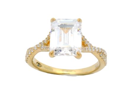 Bluestone Jewelry, Emerald Cut Engagement Ring