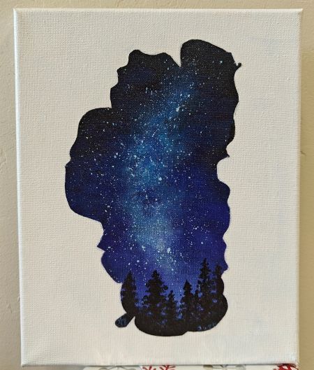 Bluestone Jewelry, "Tahoe Galaxy" Original Acrylic Painting
