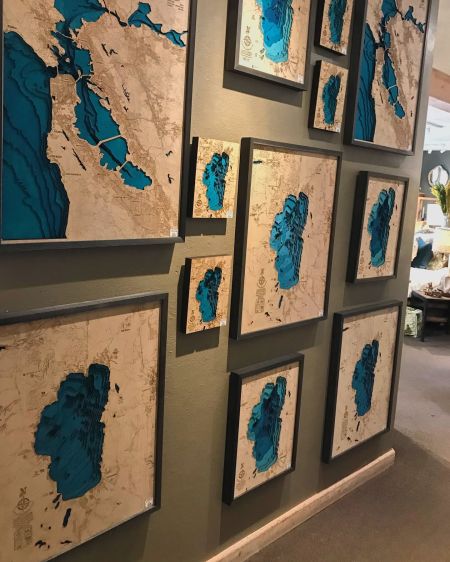 Heather & Pine, Lake Tahoe Decorative Maps
