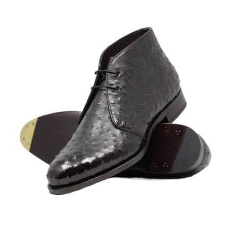 Leffler Leather Goods, Dark Chocolate Brown Chukka Men's Boots