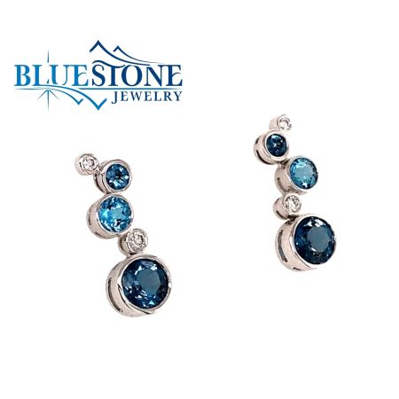 Bluestone Jewelry, Bluestone Collection Earrings Water Droplets