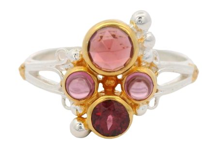 Bluestone Jewelry, Ring with Garnets & Rhodolite Garnet