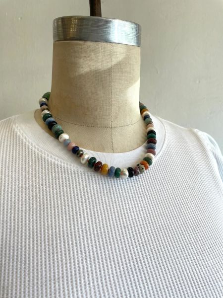 Kalifornia Jean Bar, Commedia - Freshwater Pearl + Mixed Gemstone Candy Necklace