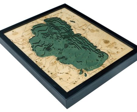 Cabin Fever Tahoe City, Wooden 3D Tahoe Nautical Maps