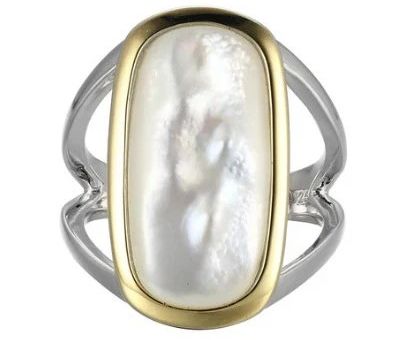 Bluestone Jewelry, Silver Ring with Mother of Pearl