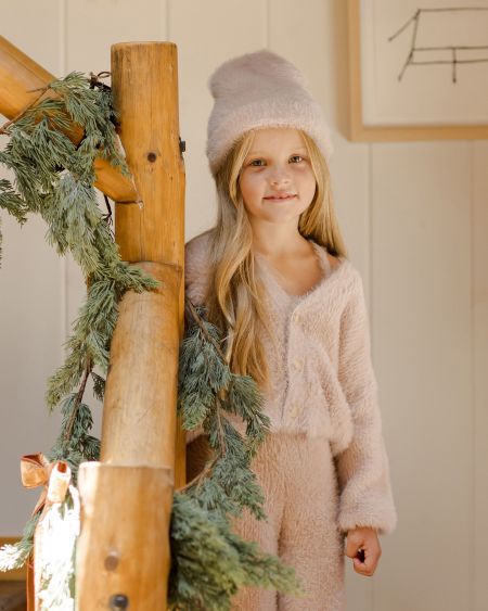 Jack + Emmy, Rylee + Cru - Fuzzy Cardigan - Blush