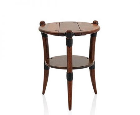 Sierra Verde Group, Palmwood and steel accent table