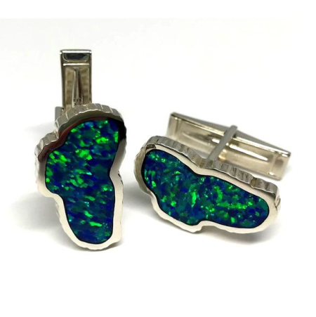 Bluestone Jewelry, Large Opal Lake Tahoe Cufflinks