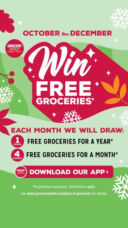 Grocery Outlet Bargain Market, Win Free Groceries through our App!
