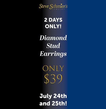 Steve Schmier's Jewelry, Closing Sale: $39 Diamond Stud Earrings