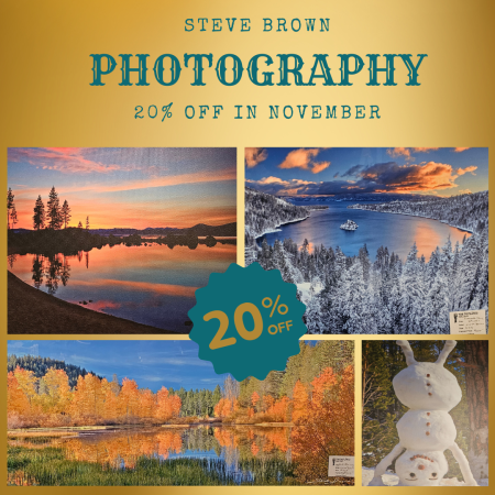 Potlatch Lake Tahoe, 20% off Steve Brown Photography